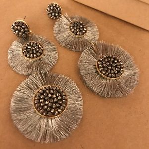 BaubleBar Silver Chandelier Fan Earrings